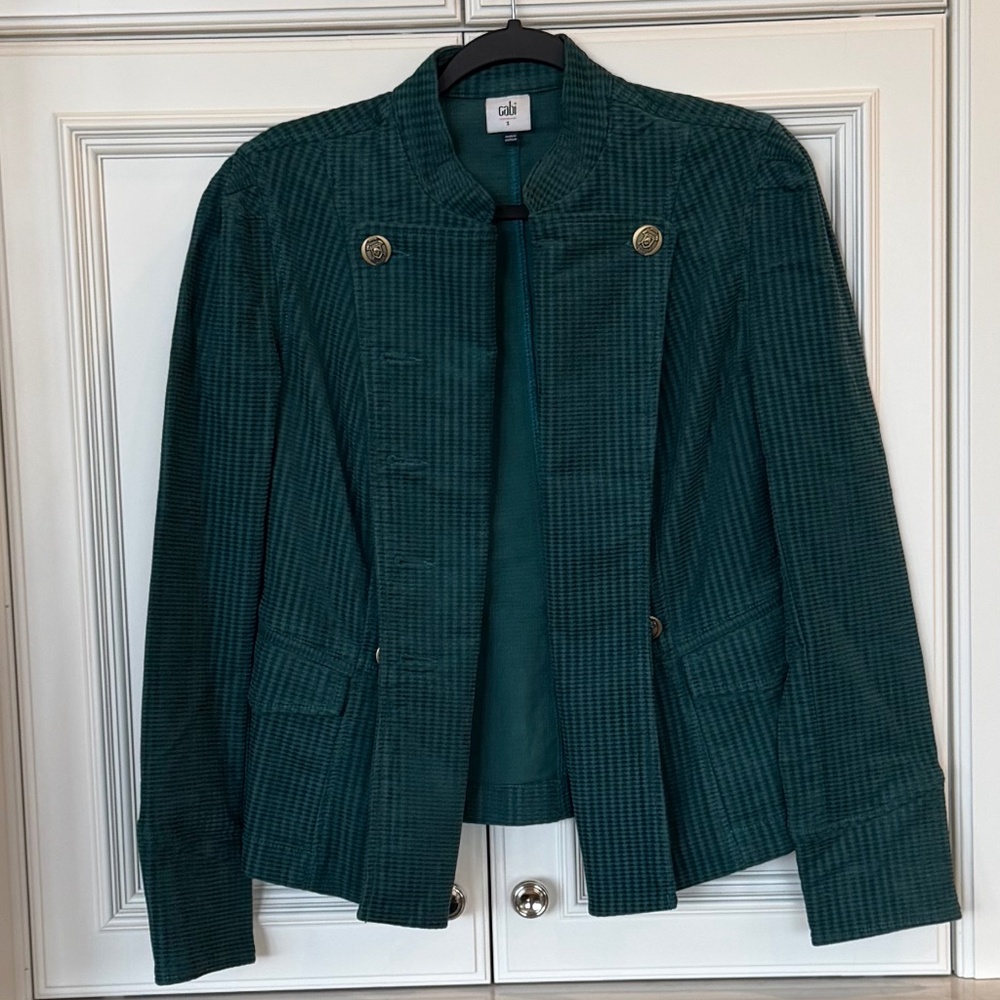 Cabi Lennon Jacket – Size Small – Teal Corduroy